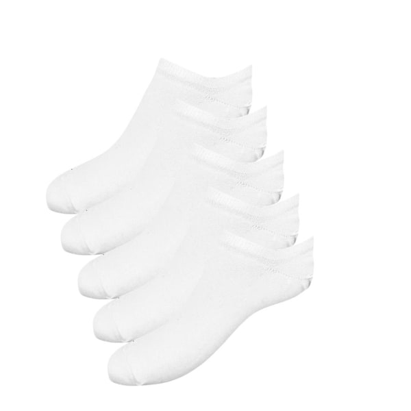Ankelstrømper bomuld - hvid - 5 -pak - str. 41-45 White