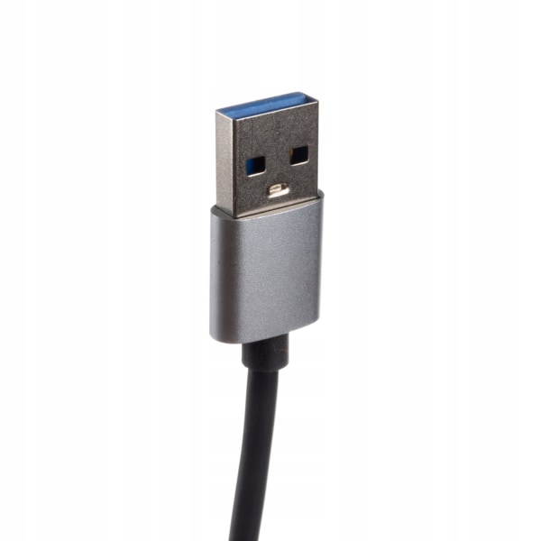 4-Ports USB-Hubb - Aluminium grå