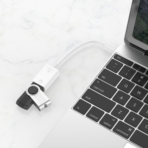 USB-C til USB-A-Adapter-White White