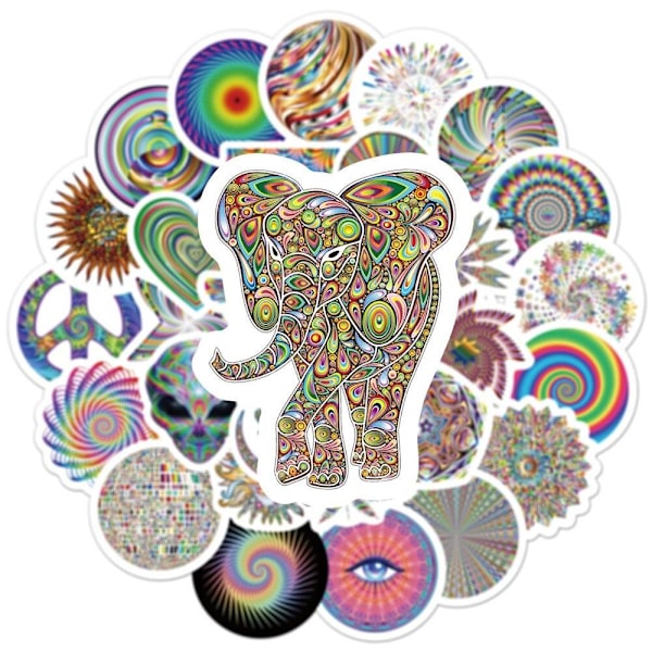 Tarrat - psykedeeliset kuviot - 50 kpl Multicolor