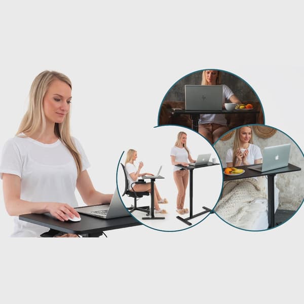 Justerbart Laptopbord - Svart - MDF Svart
