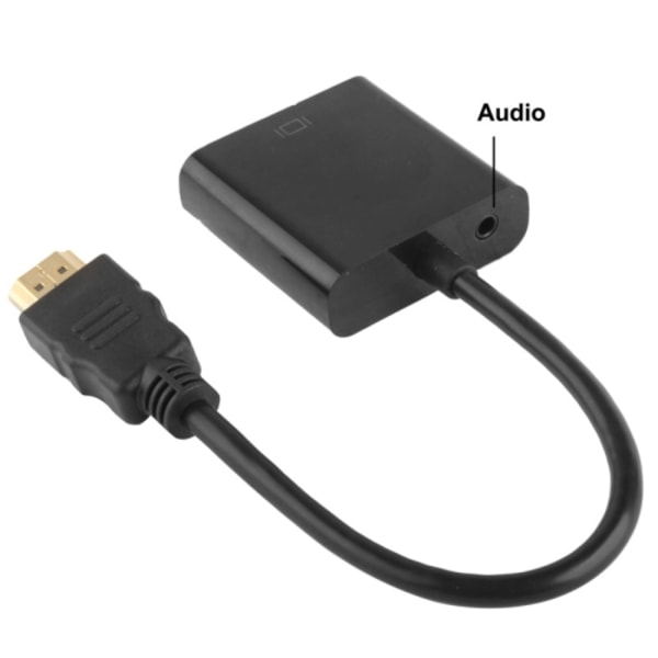HDMI VGA Adapteriin Audiotulolla Black