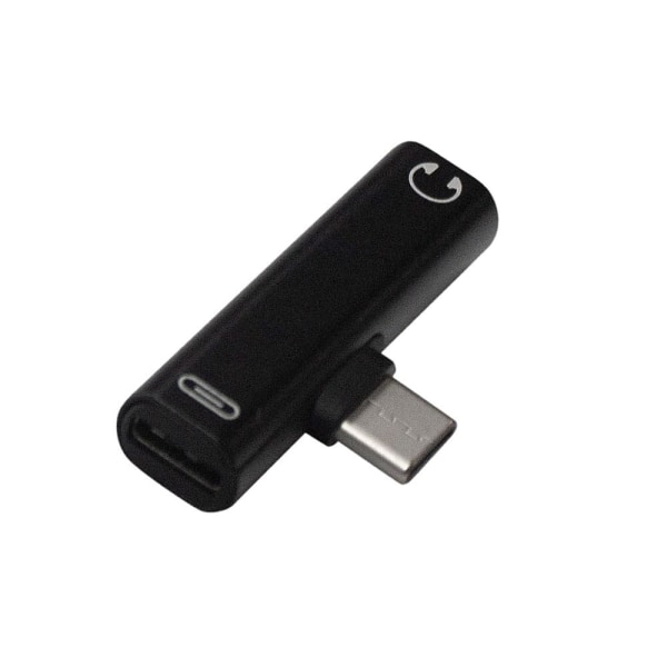 USB-C Splitter med 3.5mm uttag - Svart Svart