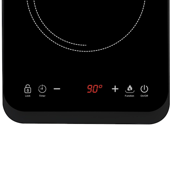 Induktionsplatta, Svart - 2000 W Svart