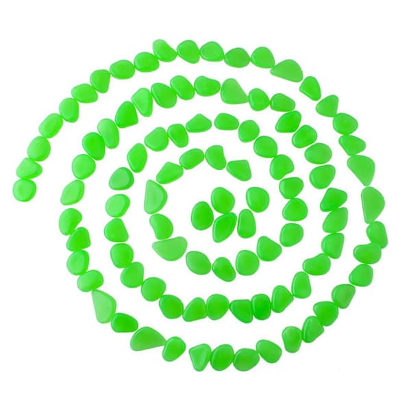100x lysende dekorationssten - Grøn Green
