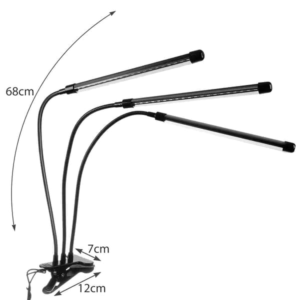 Justerbar dyrkningslampe - LED, timer Black