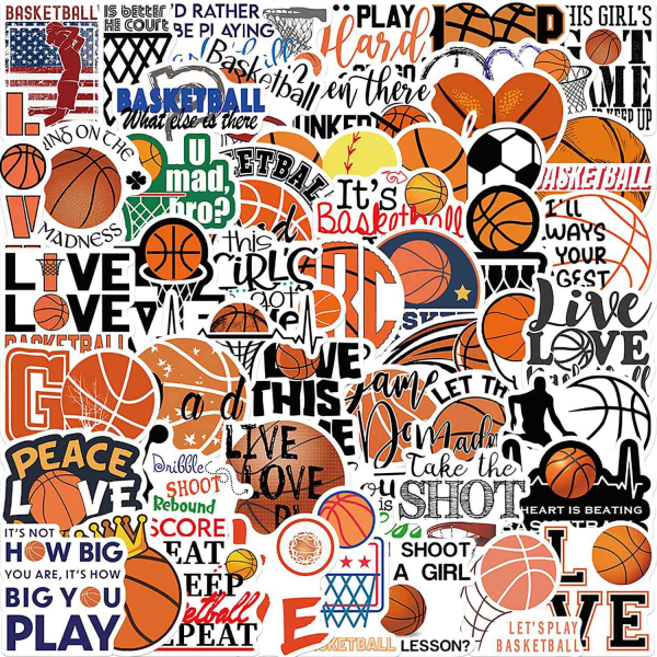 50x Klistermærker - Basketball Multicolor
