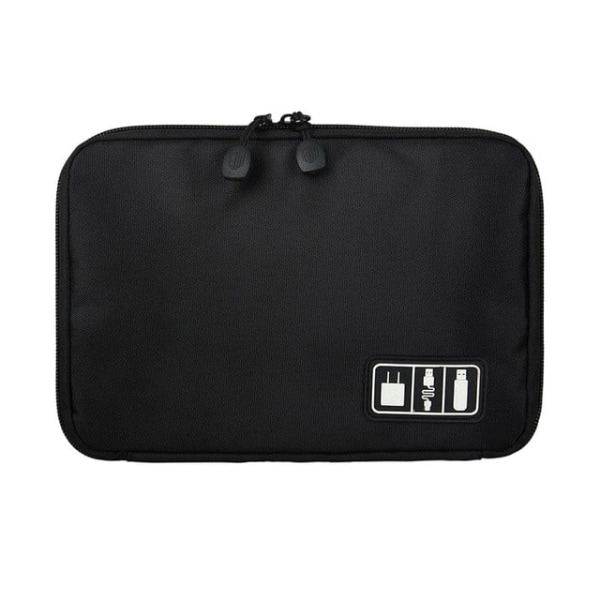 Taske til opbevaring af kabler, elektronik - Sort Black