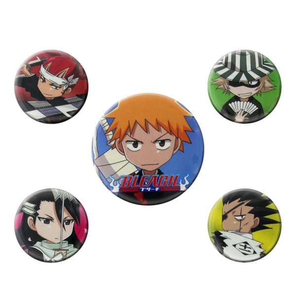 Bleach, 5x Pins - Chibi Characters multifärg one size