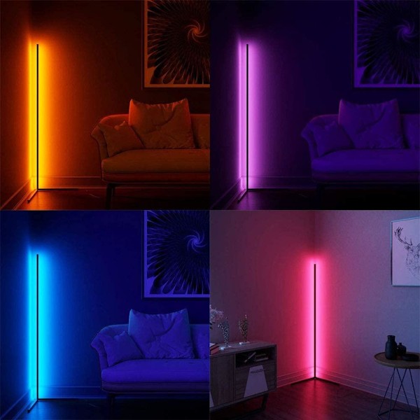 LED-lattiavalaisin RGB Kaukosäätimellä Black