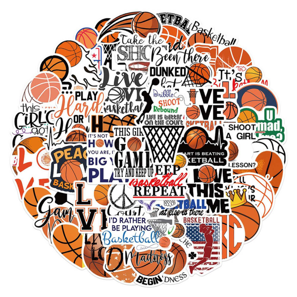50x Klistermärken - Basket multifärg