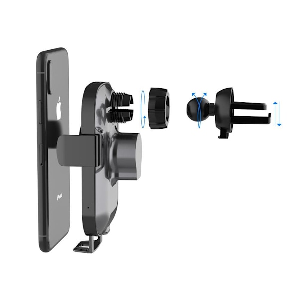 Qi-oplader med To Beslag Black
