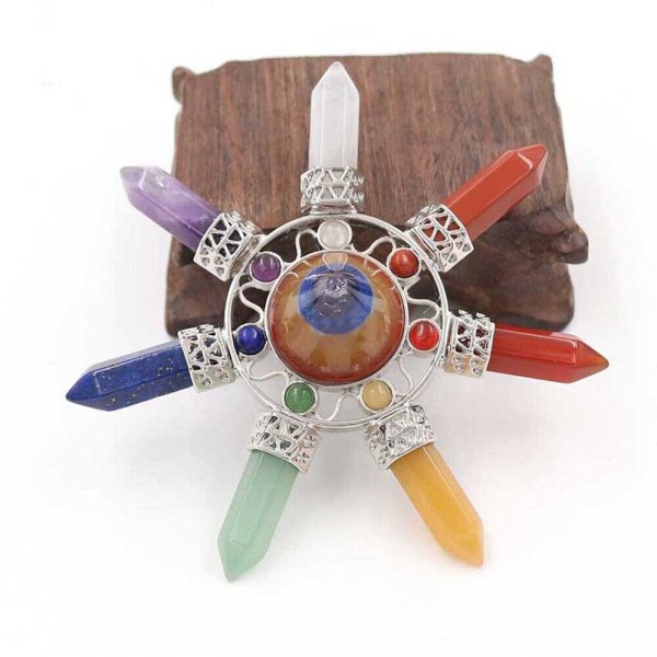 Kristallpyramid Chakran multifärg