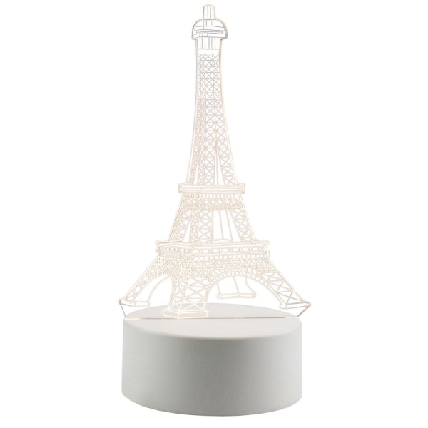 3D LED-lamppu - Eiffel-tornia White