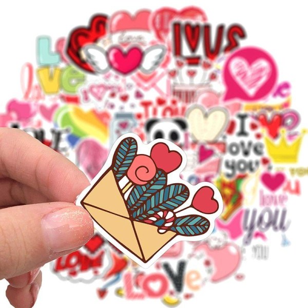 Klistermærker - kærlighed - 50 stk Multicolor