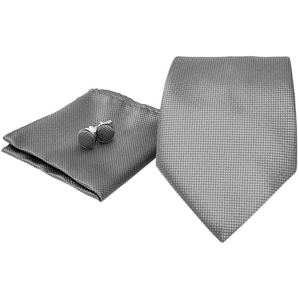 Pukutarvikkeet | Solmio + Nenäliina + Kalvosinnapit - Harmaa Multicolor one size