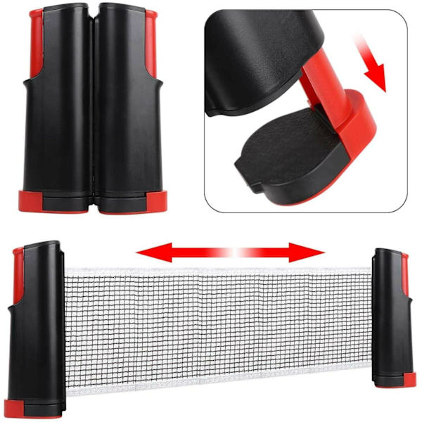Jatkettava pingisverkko - kannettava Black