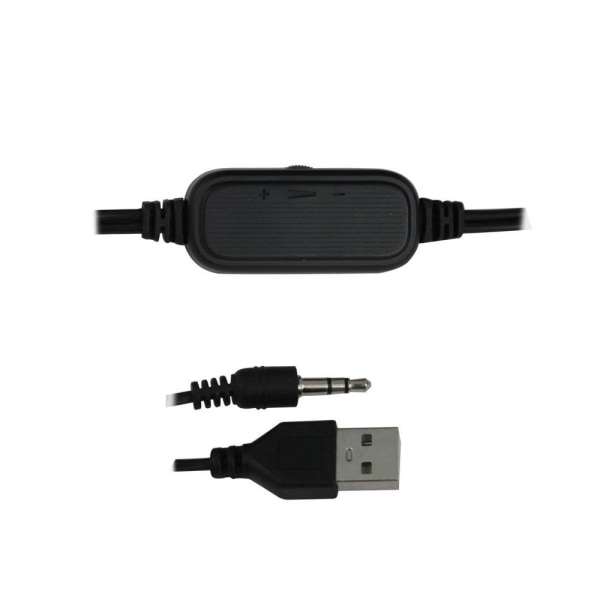 Esperanza - 2.0 USB-højttaler med RGB LED i regnbuefarver Black