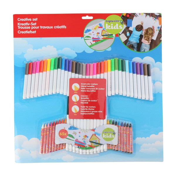 Set med Färgpennor och Kritor - 65 Delar multifärg