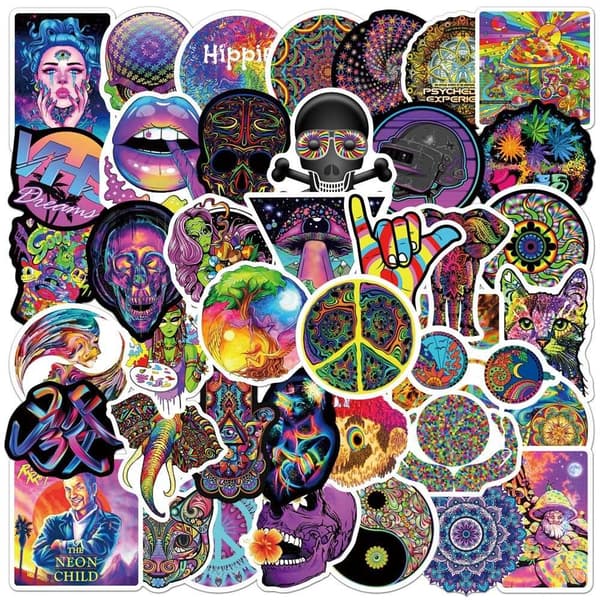 Tarrat - psykedeeliset kuviot - 50 kpl Multicolor