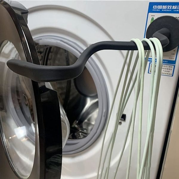 Magneettinen luukun tuki pesukoneen ovelle - musta Black