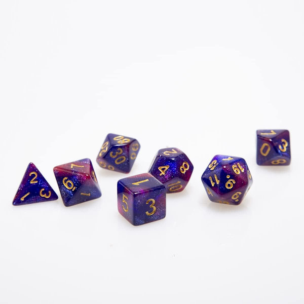 Noppa laudalle ja roolileikkiin - tummanvioletti - 7 kpl Multicolor
