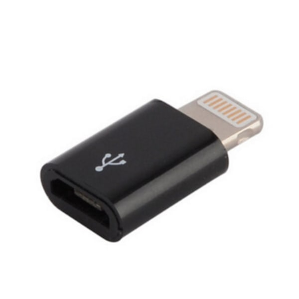 Micro-USB Lightning Sovitin - Musta Black