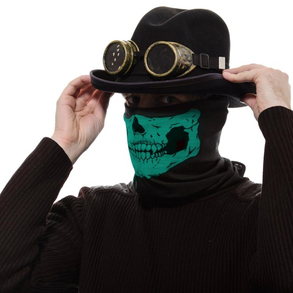 Skelet Maske / Halstørklæde / Tørklæde | Halloween - Skeleton Ma Green