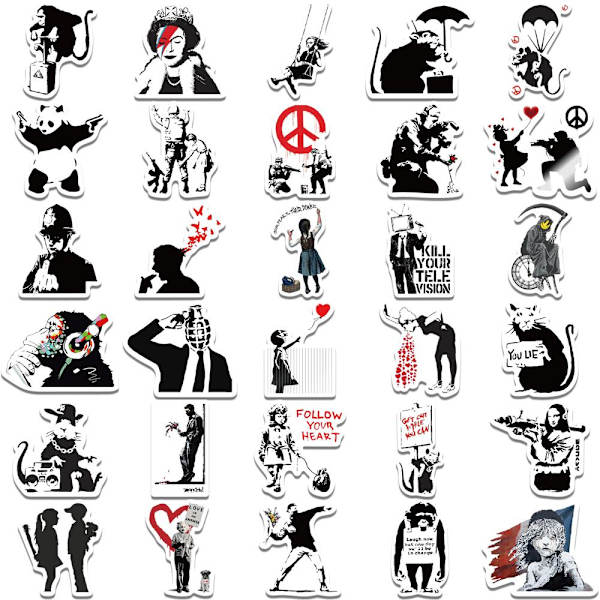 Tarrat Banksy -Konst - 67 kpl Multicolor