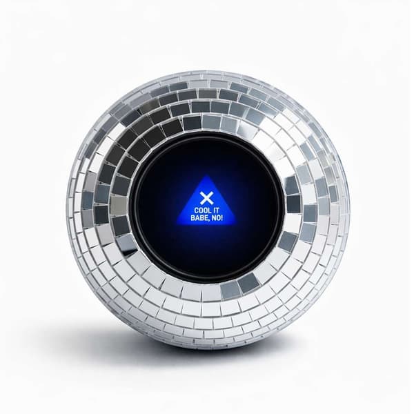 Disco Decision Maker Ball, 20 Retro Svar, ABS Glas