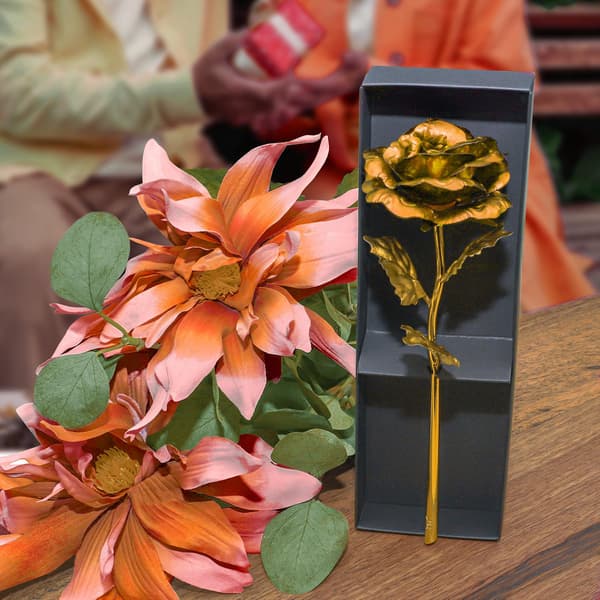 Evighetsros - Guld med Guldstjälk Guld