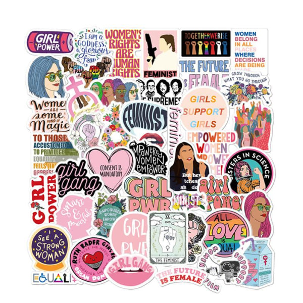 Klistermærker - Girl Power - 50 stk Multicolor