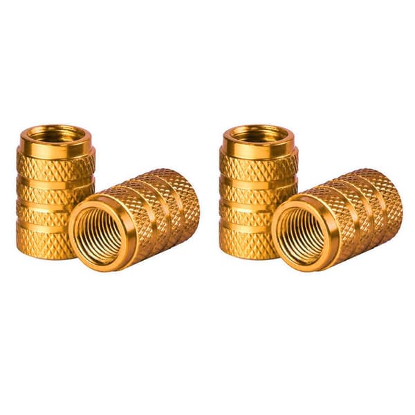 4x ventilhætter til bil, aluminium - guld Gold