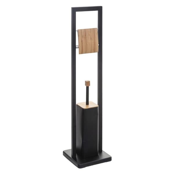 WC-paperirullan pidike vessaharjalla - musta / bambu Black