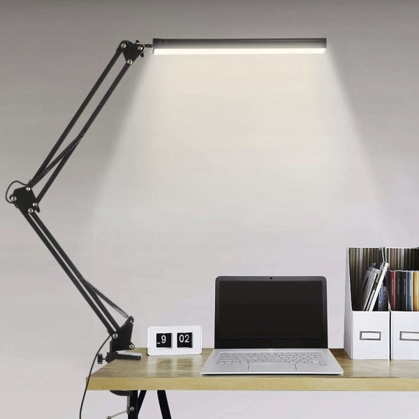 Fleksibel skrivebordslampe med klemme og fod - USB Black