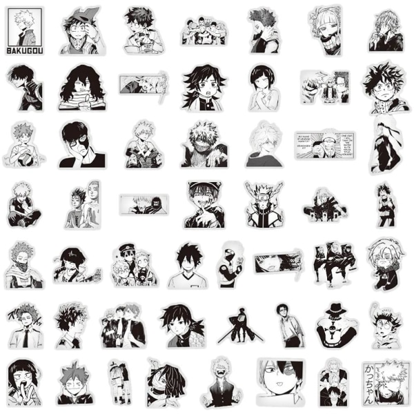 Mega Pack -tarroja - anime musta ja valkoinen Multicolor