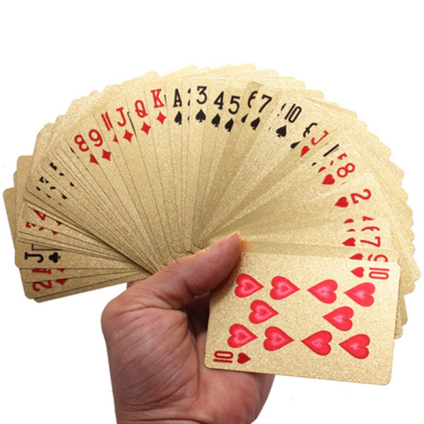 Spelkort - Kortlek i 24K Guldplätering, Dollar Guld