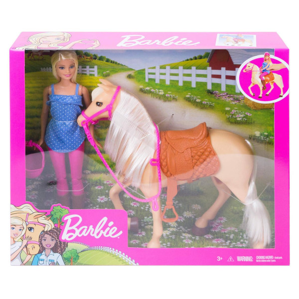 Barbie - Dukke og Hest Multicolor