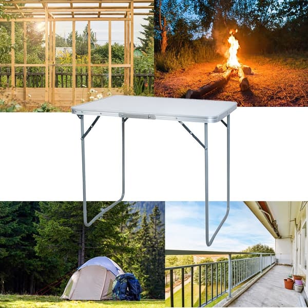 Hopfällbart Campingbord Silver