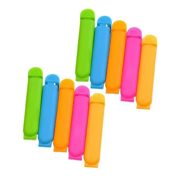 Bag Clips - 10 stk - blandede farver Multicolor