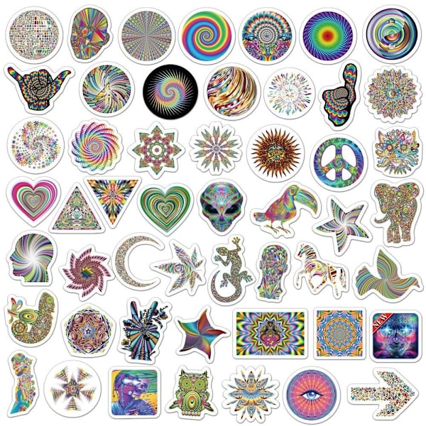 Tarrat - psykedeeliset kuviot - 50 kpl Multicolor
