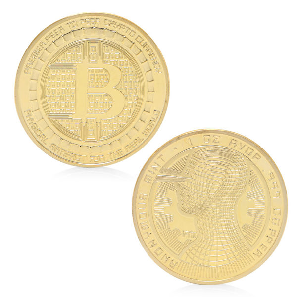 Guldpläterad BitCoin Guld