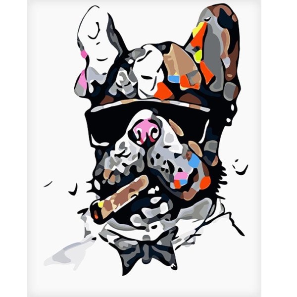 Lærred Plakat, Hund - 60 x 75 cm Multicolor