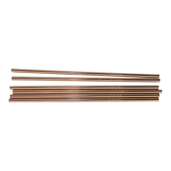 6x Raka Metall Sugrör - Rose Rosa guld