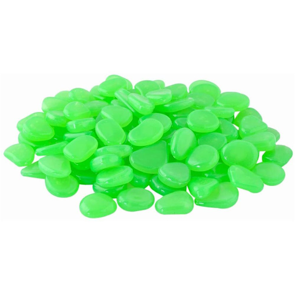 100x Självlysande Dekorationsstenar - Grön Grön