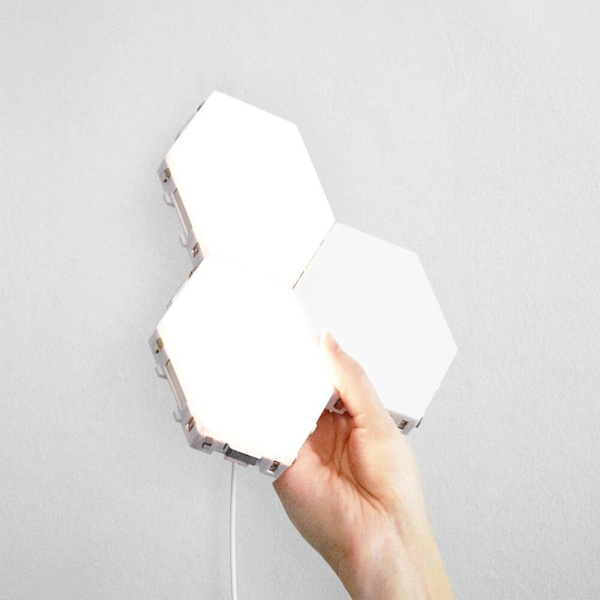 Hexagon Väggbelysning - 10 Moduler Vit
