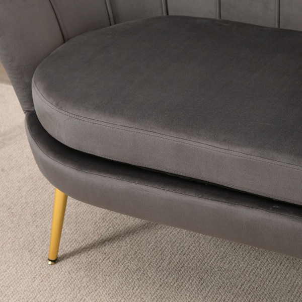 Elegant 2-personers stofsofa i fløjlspolyester