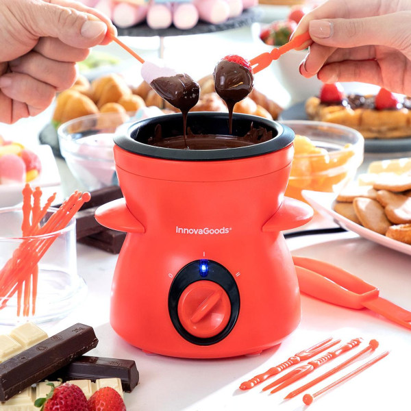 Chokladfondue med Tillbehör - Elektrisk Röd