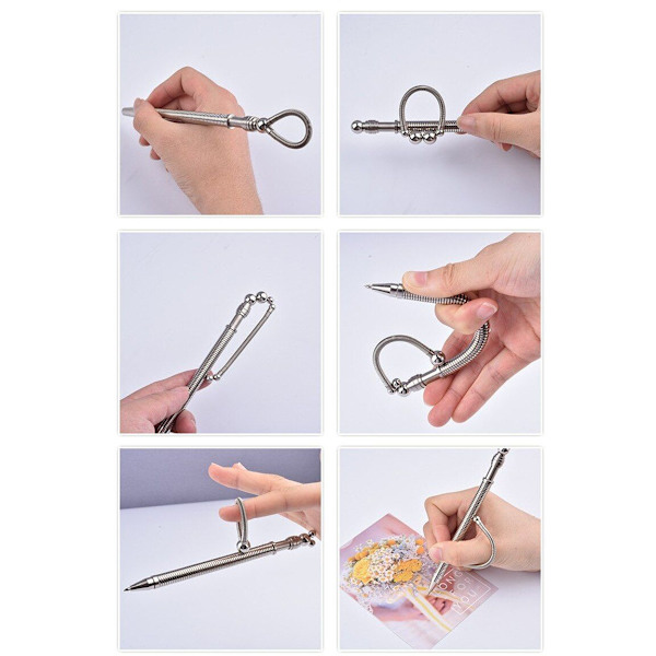 Fidget Penna - 2-i-1 - Metall Silver