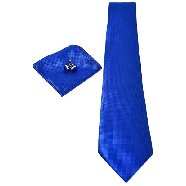 Kostym Accessoarer | Slips + Näsduk + Manschettknappar - Blå multifärg one size